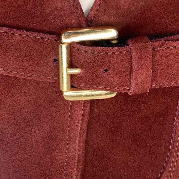 Diba NWT Sleek Booties Burgundy Red Leather Upper Buckle Side Zipper Size 7.5 - Picture 6 of 11